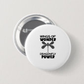 Badge Rond 5 Cm Nature Insect Dragonflies Power Wings Of Wonder Dr (Devant & derrière)