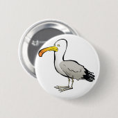 Badge Rond 5 Cm Naturel d'Au de mouette (Devant & derrière)