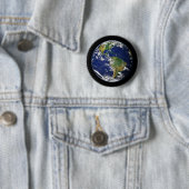 Badge Rond 5 Cm ~ naturel de la TERRE de PLANÈTE (système solaire) (En situation)