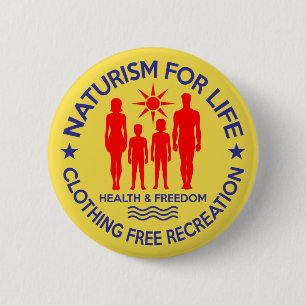 Badge Rond 5 Cm Naturiste - Le Naturisme Pour La Vie