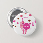 Badge Rond 5 Cm Naughty Cat (Devant & derrière)