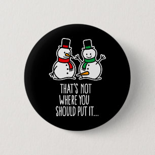 Badge Rond 5 Cm Naughty Christmas Dit Dirty Snowman Cartoon Ugl