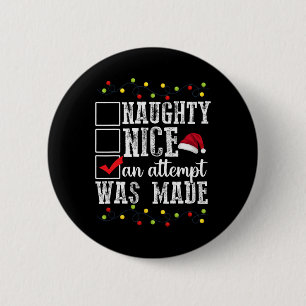 Badge Rond 5 Cm Naughty List Naughty Père Noël Naughty Nice An Ten