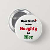Badge Rond 5 Cm Naughty, mais joli Noël (Devant & derrière)