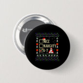Badge Rond 5 Cm Naughty Nice Six Seven Kids Ugly Christmas Sweater (Devant & derrière)