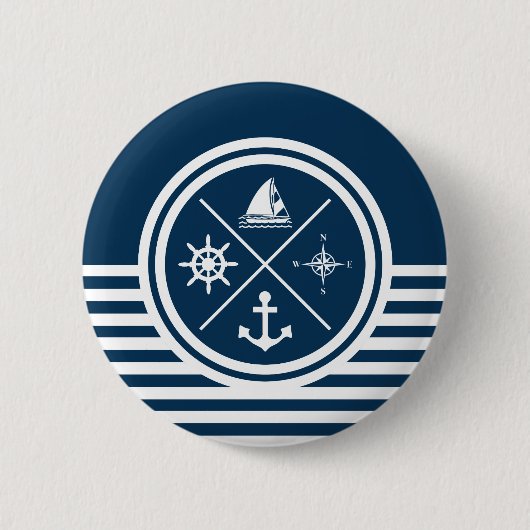 Badge Rond 5 Cm Nautical themed design (Devant)