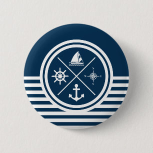 Badge Rond 5 Cm Nautical themed design
