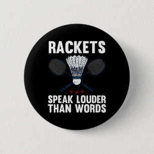 Badge Rond 5 Cm Navette Badminton Player 4