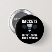 Badge Rond 5 Cm Navette Badminton Player 4 (Devant & derrière)