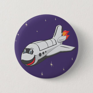 Badge Rond 5 Cm Navette spatiale de bande dessinée