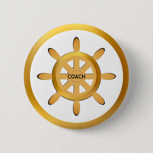 Badge Rond 5 Cm Naveur en or sur fond blanc