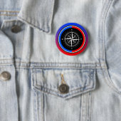 Badge Rond 5 Cm Navigation à la boussole (En situation)