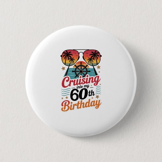 Badge Rond 5 Cm Naviguer vers mes 60 ans (Devant)