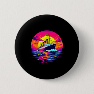 Badge Rond 5 Cm Navire de charge Vintage Titanic Bateau Tarif Voya
