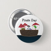 Badge Rond 5 Cm Navire Pirate (Devant & derrière)