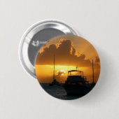 Badge Rond 5 Cm Navires et Sunset Tropical Seascape (Devant & derrière)