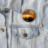 Badge Rond 5 Cm Navires et Sunset Tropical Seascape (En situation)