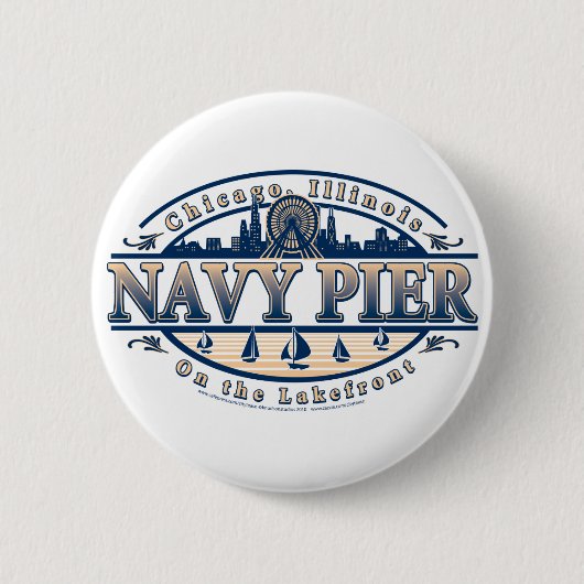 Badge Rond 5 Cm Navy Pier Chicago (Devant)