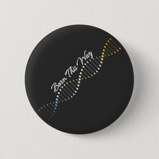 Badge Rond 5 Cm Né ainsi - ADN AroAce Agender (Devant)