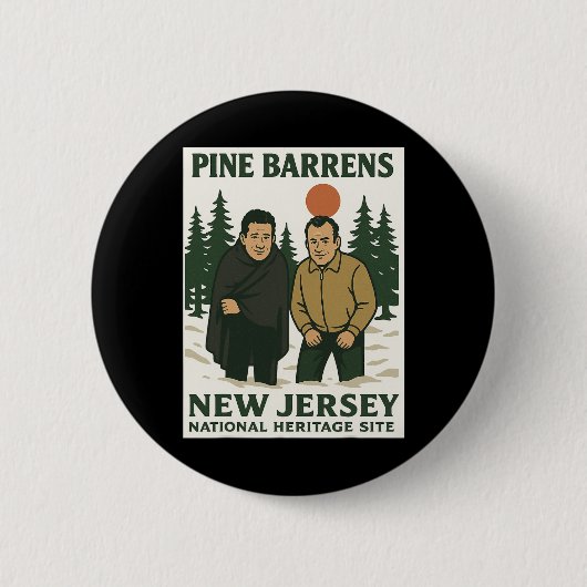 Badge Rond 5 Cm Ne Barrens New Jersey Graphic Design  (Devant)