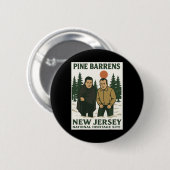 Badge Rond 5 Cm Ne Barrens New Jersey Graphic Design  (Devant & derrière)