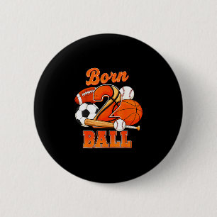 Badge Rond 5 Cm Né deux ballons 2e anniversaire garçons fête amate