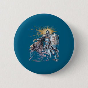 Badge Rond 5 Cm Ne faites pas la paix avec l'archange Michel Jésus
