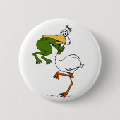 Badge Rond 5 Cm Ne jamais renoncer à la grenouille Choquant l'oise (Devant)