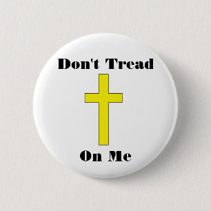 Badge Rond 5 Cm Ne marchez pas sur moi le Pin religieux croisé de