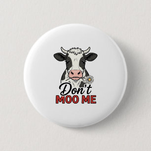 Badge Rond 5 Cm Ne me moo pas drôle vache gravure vintage
