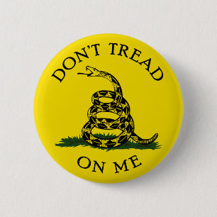 Badge Rond 5 Cm Ne pas me rouler - jaune, serpent