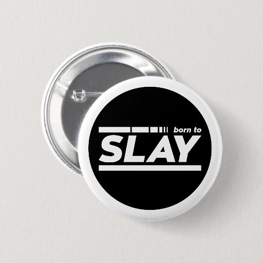 Badge Rond 5 Cm Né Pour La Typographie De L'Épingle (Devant & derrière)