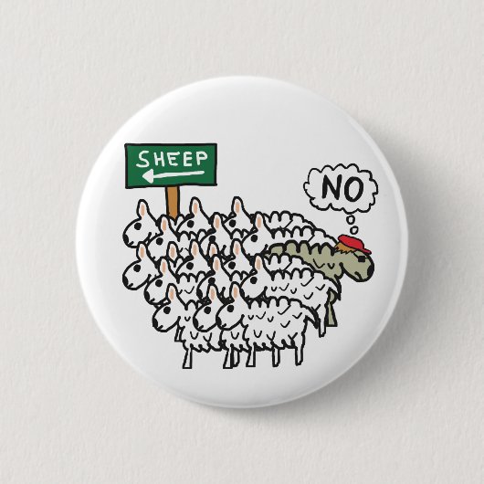 Badge Rond 5 Cm Ne sois pas un mouton (Devant)