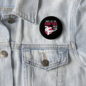 Badge Rond 5 Cm Ne vous laissez pas tromper par la queue de cheval (En situation)