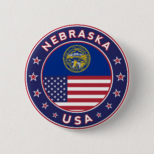 Badge Rond 5 Cm Nebraska