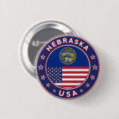 Badge Rond 5 Cm Nebraska (Devant & derrière)
