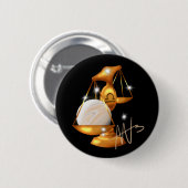 Badge Rond 5 Cm Nebula Libra Venus Zodiac (Devant & derrière)