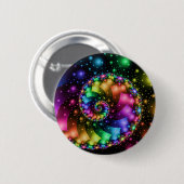 Badge Rond 5 Cm Nébuleuse en spirale d'arc-en-ciel de fractale (Devant & derrière)