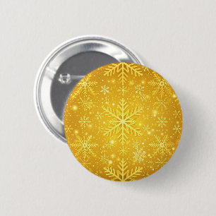 Badge Rond 5 Cm Neige dorée