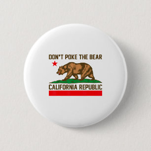 Badge Rond 5 Cm N'embêtez pas ours république californie californi