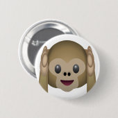 Badge Rond 5 Cm N'entendez pas Emoji Singe Mal (Devant & derrière)