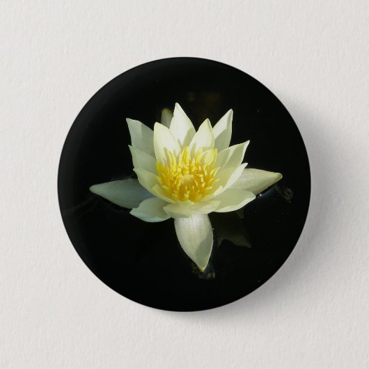 Badge Rond 5 Cm Nénuphar blanc/Lotus (Devant)
