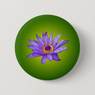 Badge Rond 5 Cm Nénuphar Fleur Étang Aquatique Fleur d'Eau Violett
