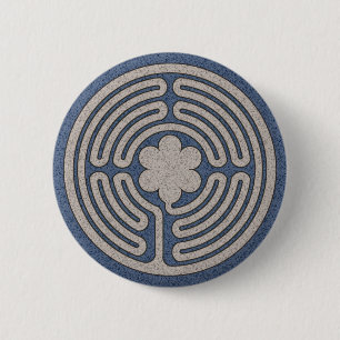 Badge Rond 5 Cm Néo- boutons médiévaux de labyrinthe