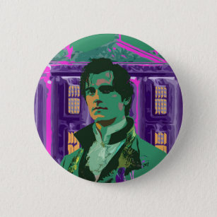 Badge Rond 5 Cm Neon Cyberpunk Handsome Mr Darcy Portrait