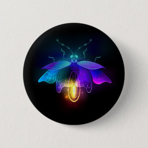 Badge Rond 5 Cm Neon Firefly sur noir