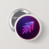 Badge Rond 5 Cm Neon Glow Futuristic Rocket Icon Button (Devant & derrière)