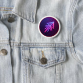 Badge Rond 5 Cm Neon Glow Futuristic Rocket Icon Button (En situation)