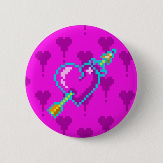 Badge Rond 5 Cm Neon heart (Devant)