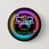 Badge Rond 5 Cm Neon Jeu Anniversaire Fête Personnalisée (Devant)